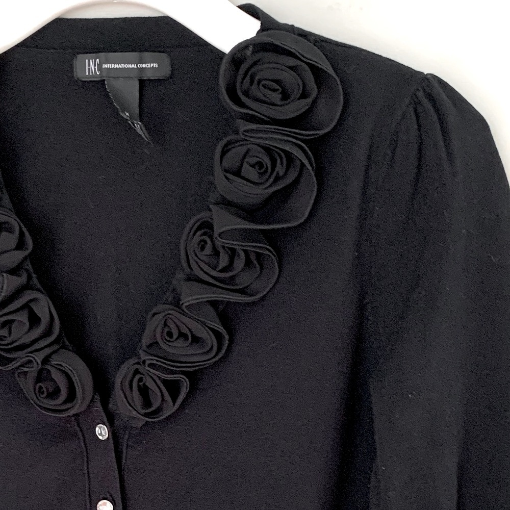 INC size M black sweater top - Picture 3 of 12